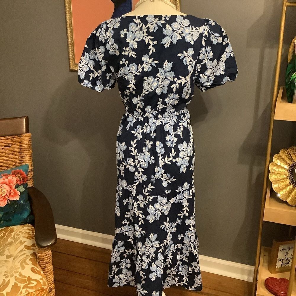 NWT ❤️ J. Crew Tiered Poplin‎ Puff Sleeve MIDI Dress 👗 - Picture 6 of 7